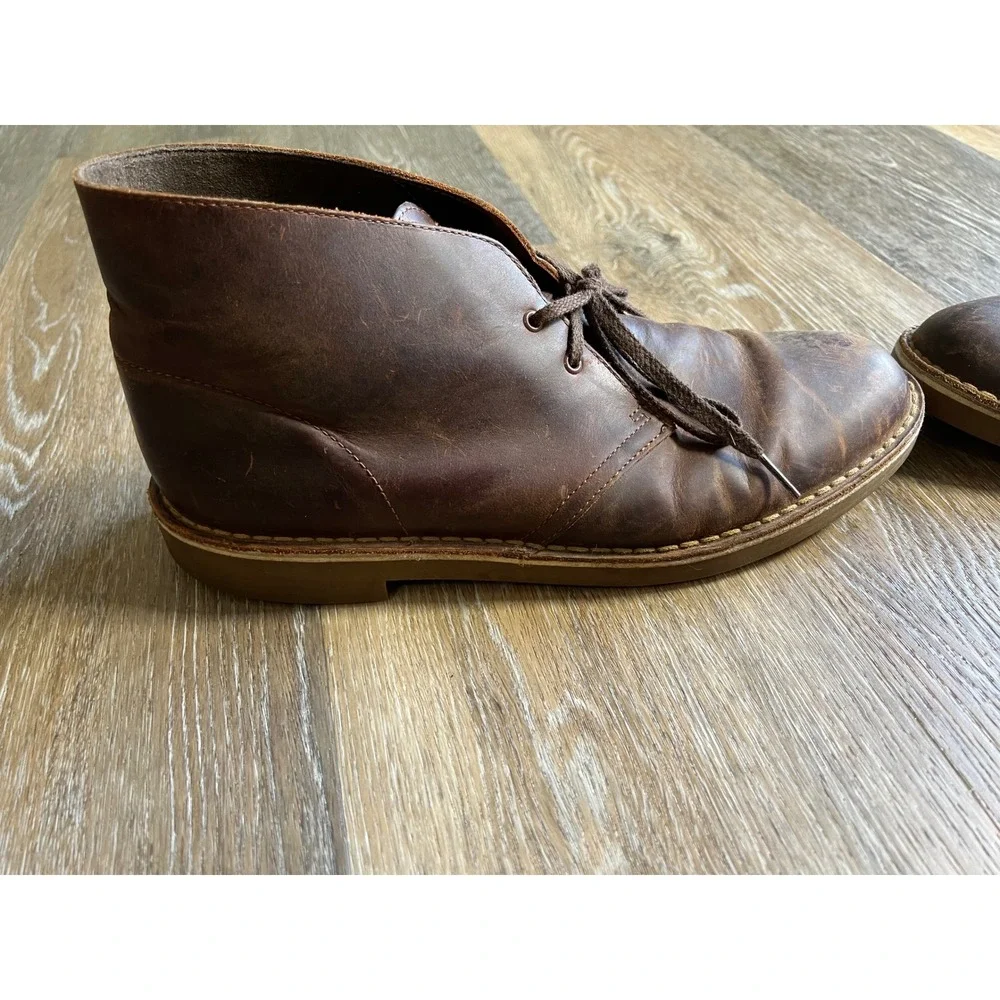 Clarks‎ Desert Boots Mens Brown Leather Good Distressed Chukka Shoes